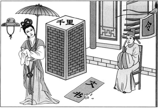 卦圖象解一、女人在笠下:妾也。 二、千里堠:遠離外出封侯象。 三、文書破在地:憑證承諾無效象。 四、傘下:有庇蔭也。 五、軍旗下官人坐:主有官司、訴訟、牢獄之災象。 六、二點在地:踐踏之足印也,示人處危之時,有禮之道,乃能行危而無殃也